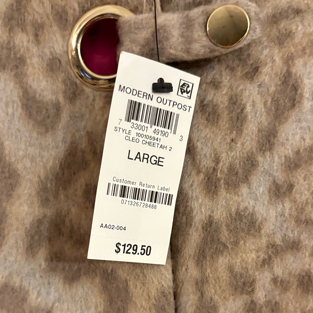 INC International Concepts Animal Print Cape Coat - Picture 3 of 10